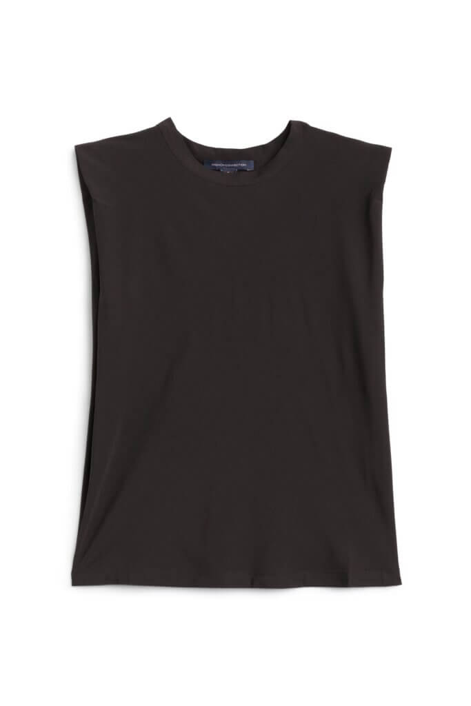 Stitch Fix women’s black shoulder pad tank top.