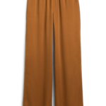 Stitch Fix women’s burnt-orange silk wide-leg pants.