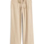 Stitch Fix women’s tan utility wide-leg palazzo pants with waist-tie detail.