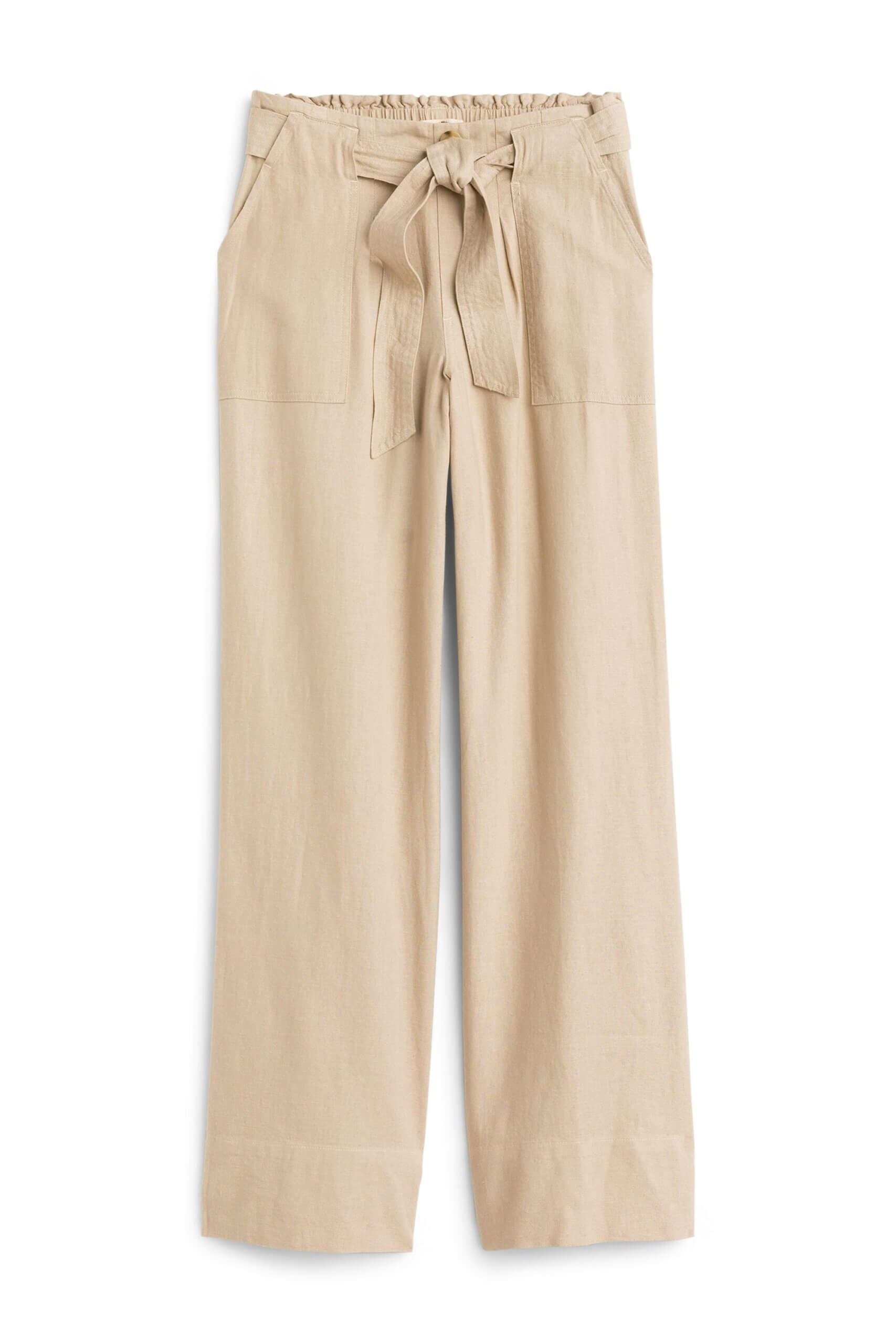 Stitch Fix women’s tan utility wide-leg palazzo pants with waist-tie detail.