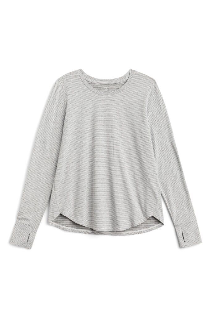 Stitch Fix women’s grey long-sleeved performance top.