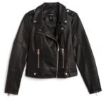 Stitch Fix women's edgy rocker-chic style black moto leather jacket.