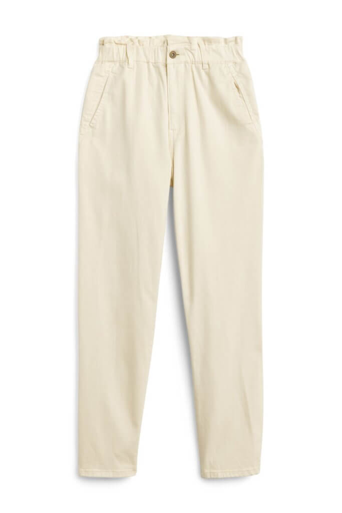 Stitch Fix women's off-white elastic waist chinos.