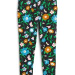 Stitch Fix women's black, blue, and orange floral print pants.