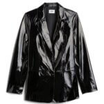 Stitch Fix women’s black faux leather blazer jacket.