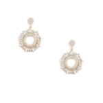 Stitch Fix women’s gold sun-shaped drop earrings with crystal details.