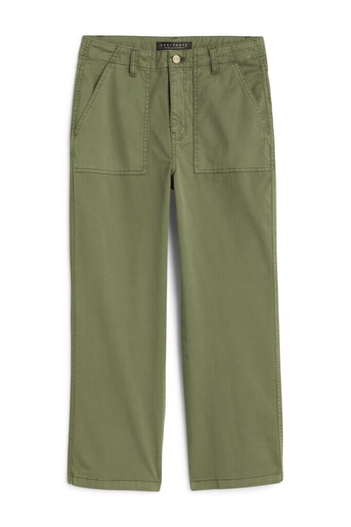 Stitch Fix women's olive green straight-leg utility pants pants.