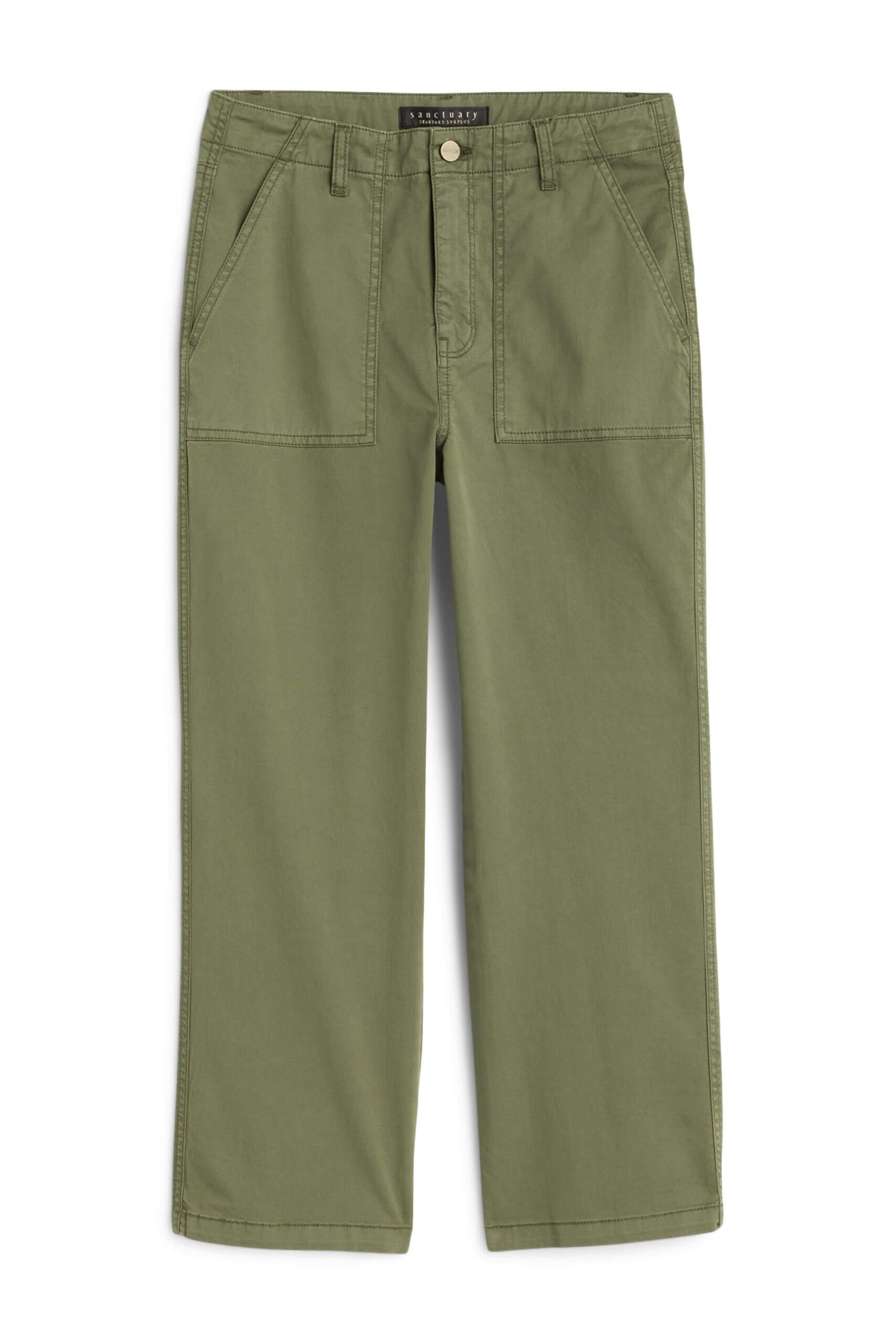 Stitch Fix women's olive green straight-leg utility pants pants.