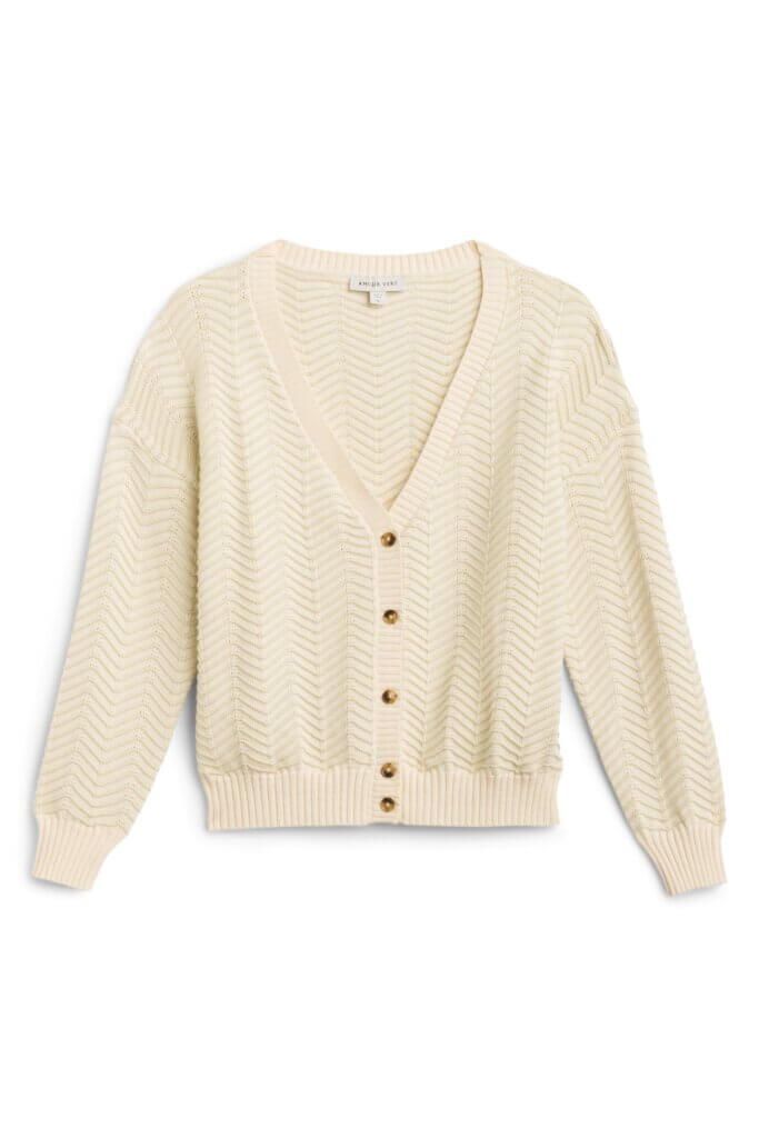 Stitch Fix women’s off-white button-front cardigan.