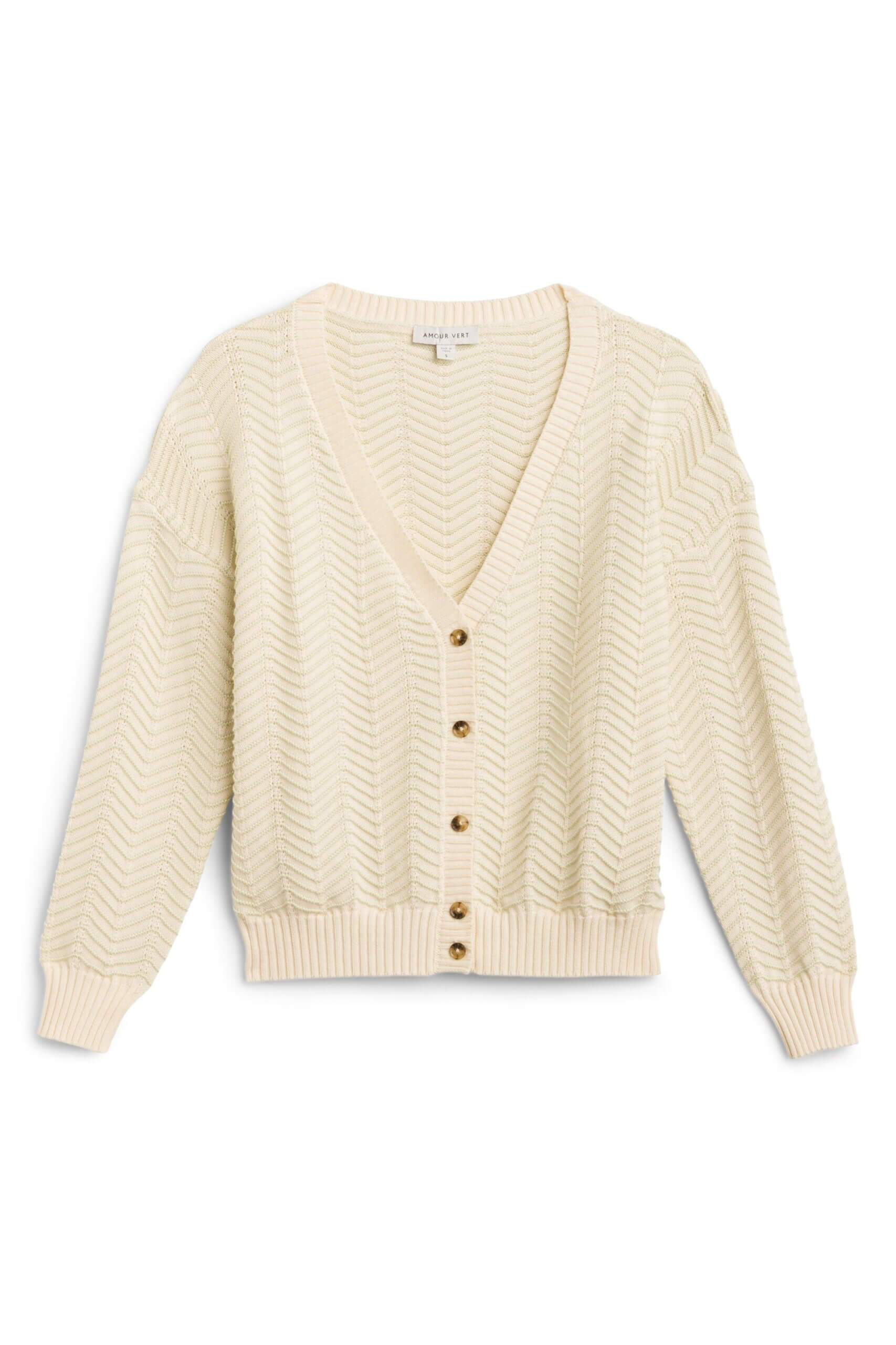 Stitch Fix women’s off-white button-front cardigan.