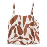Stitch Fix women’s brown and white geometric print cami blouse.