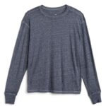 Stitch Fix women’s navy blue heathered long-sleeve shirt.