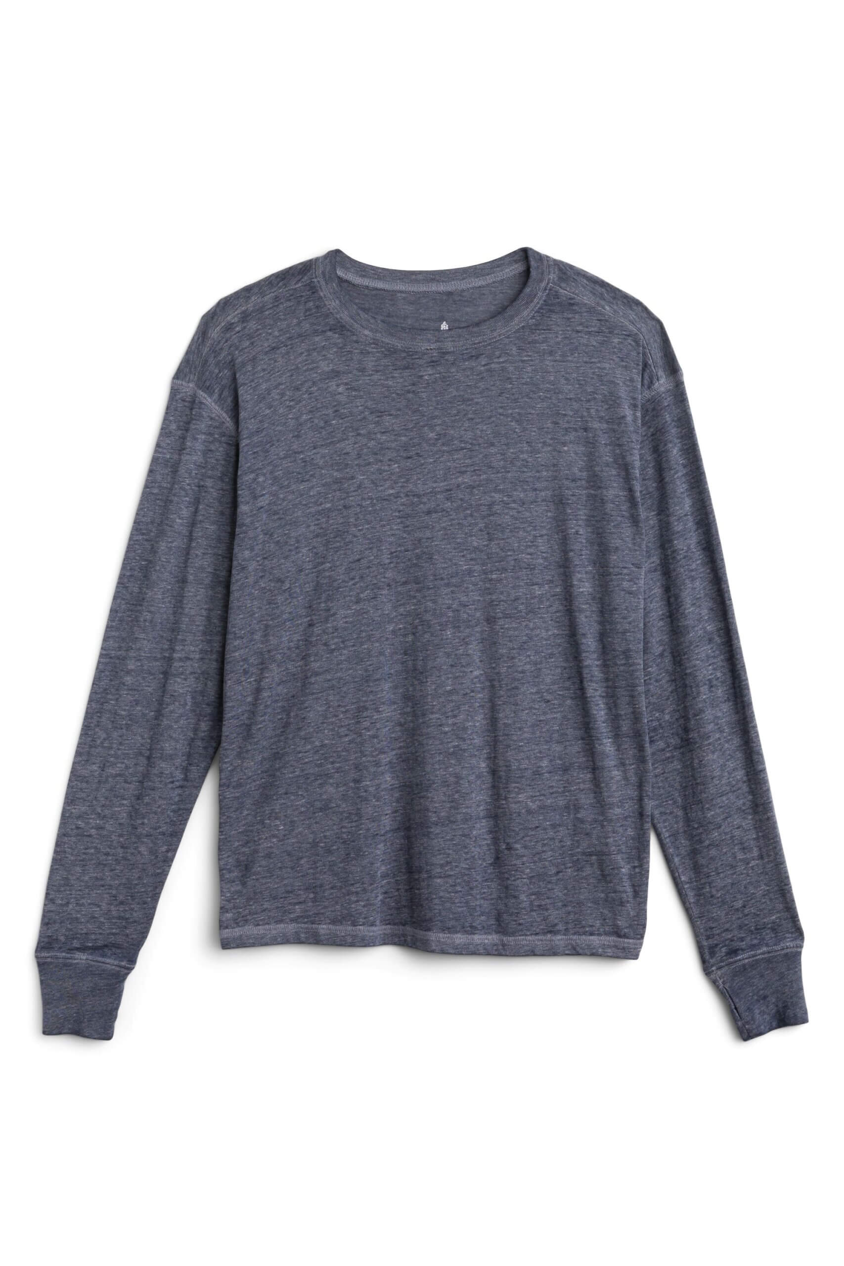 Stitch Fix women’s navy blue heathered long-sleeve shirt.