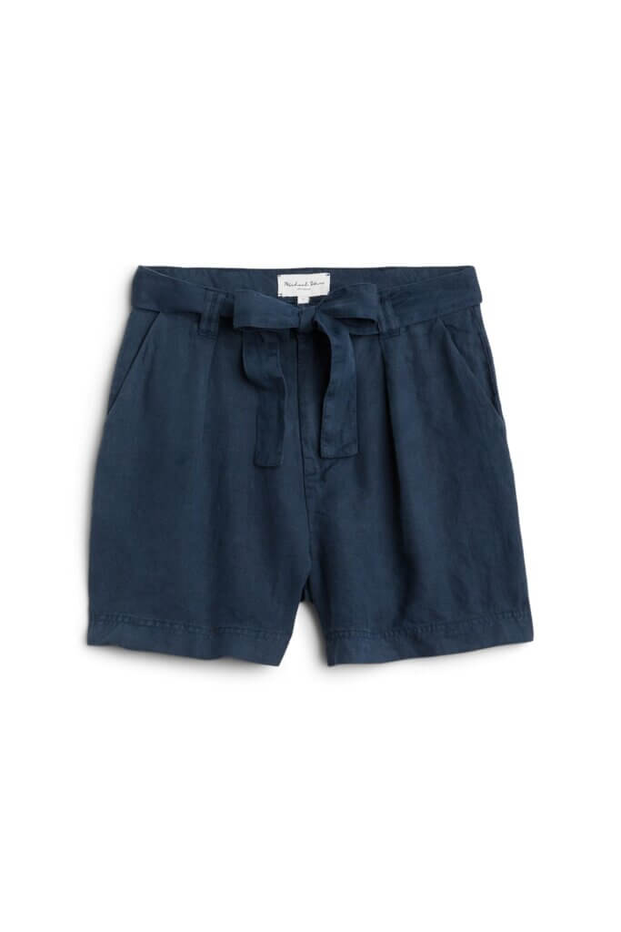 Stitch Fix women’s paper-bag waist navy-blue shorts.