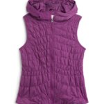 Stitch Fix women's purple hooded knit puffer vest.