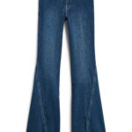 Stitch Fix women’s blue flare Americana aesthetic jeans with twisted seam.