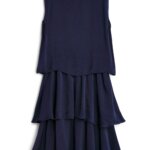 Stitch Fix women’s sleeveless tiered navy blue dress for a wedding.