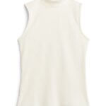 Stitch Fix women’s white sleeveless mock neck top.