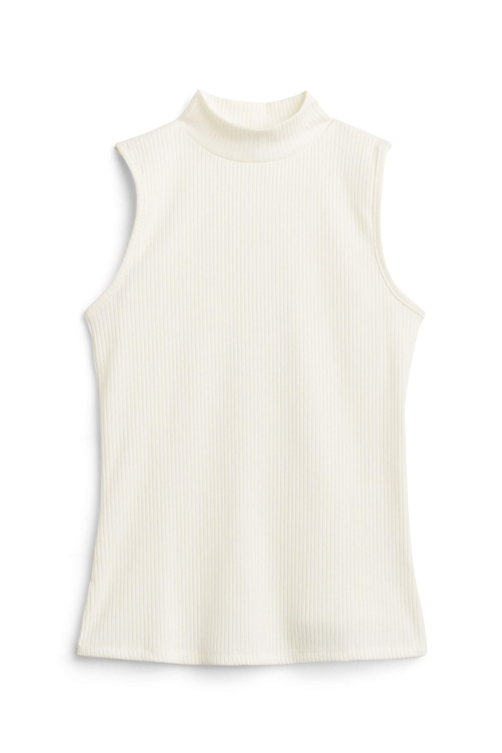 Stitch Fix women’s white sleeveless mock neck top.