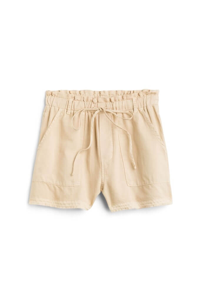 Stitch Fix women’s beige shorts with waist tie.