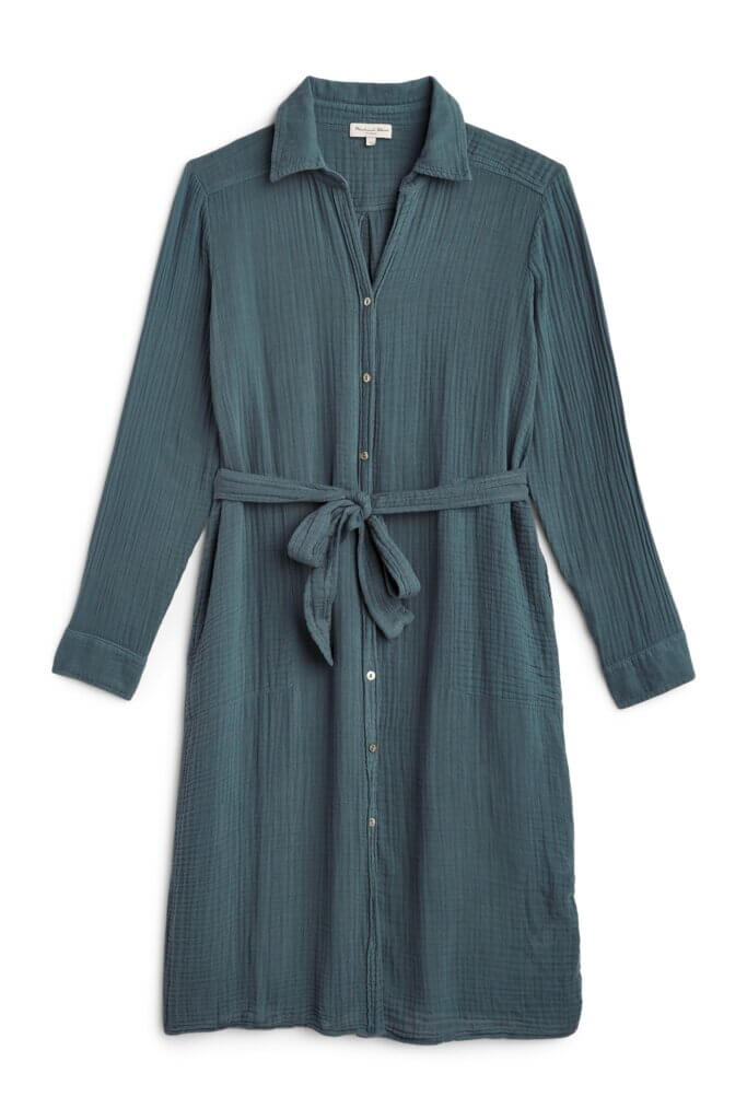 Stitch Fix women's long sleeve, button-down dress.