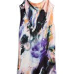 Stitch Fix women's printed spaghetti strap cowl-neck slip dress.
