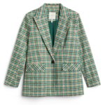 Stitch Fix women's green plaid preppy style blazer.