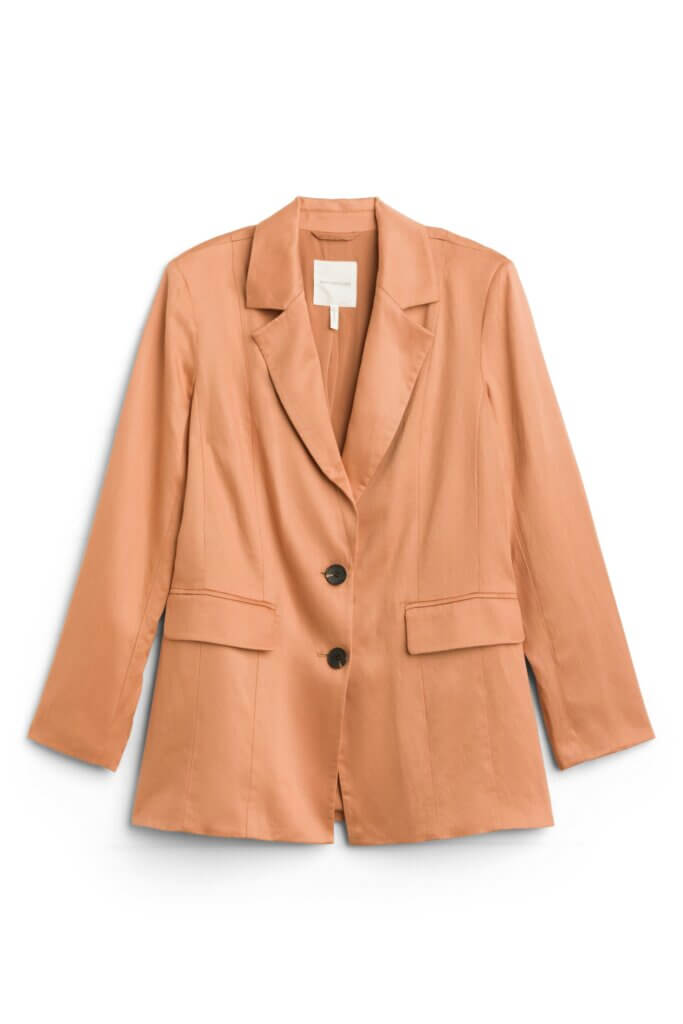 Stitch Fix women's orange preppy style blazer.