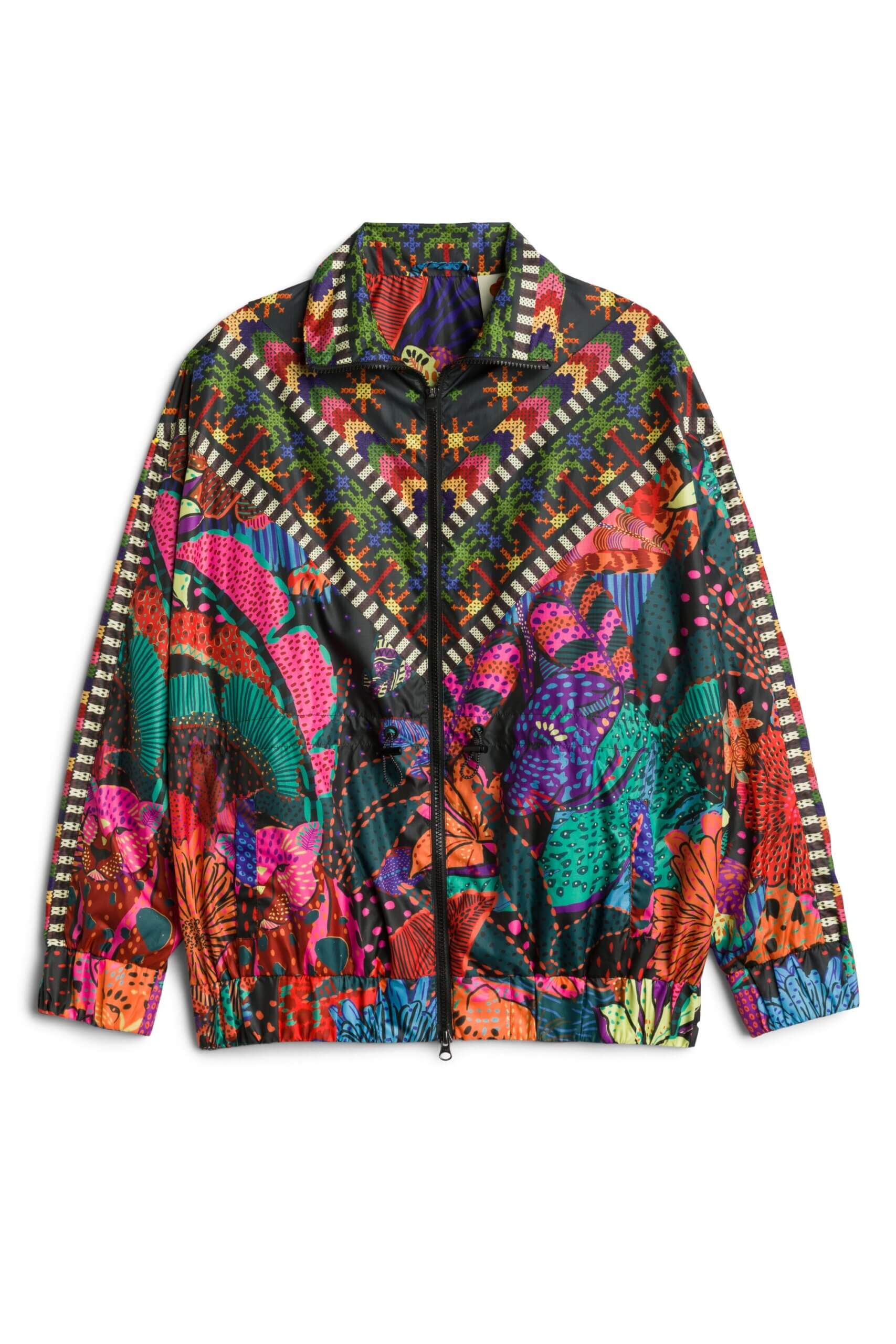 Stitch Fix women’s 90s hip-hop fashion track jacket in various colors and prints.