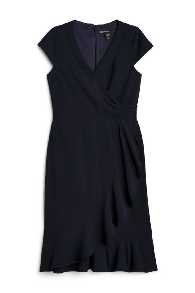 Stitch Fix women's navy v-neck cap-sleeve dress.