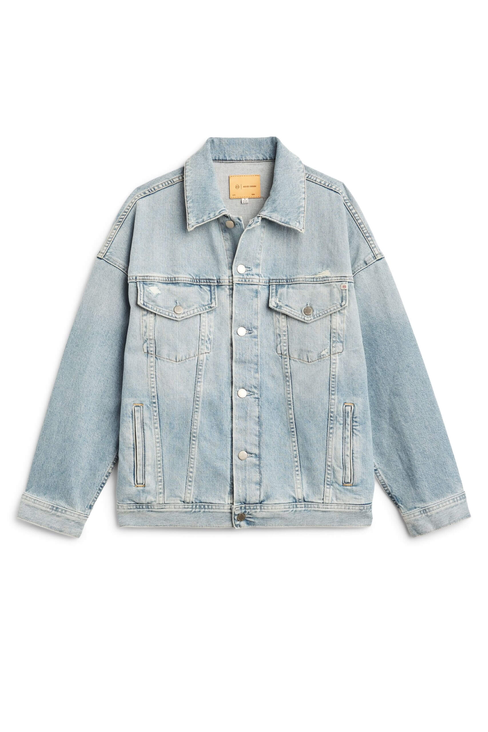 Stitch Fix women's edgy classic style light blue denim jacket.