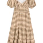 Stitch Fix women’s gingham short-sleeve tiered maxi dress.