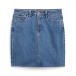 Stitch Fix women’s raw hem denim mini skirt.