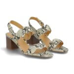Stitch Fix women’s strappy snakeskin printed block heels.