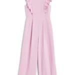 Stitch Fix women’s pink ruffle wide-leg jumpsuit.