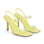 Stitch Fix women’s yellow clear-strapped heels.