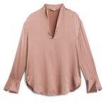 Stitch Fix women’s long-sleeve blush silk blouse.