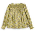 Stitch Fix women’s green floral long-sleeve top with smocking detail.