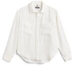 Stitch Fix women's white button-front long-sleeve shirt.