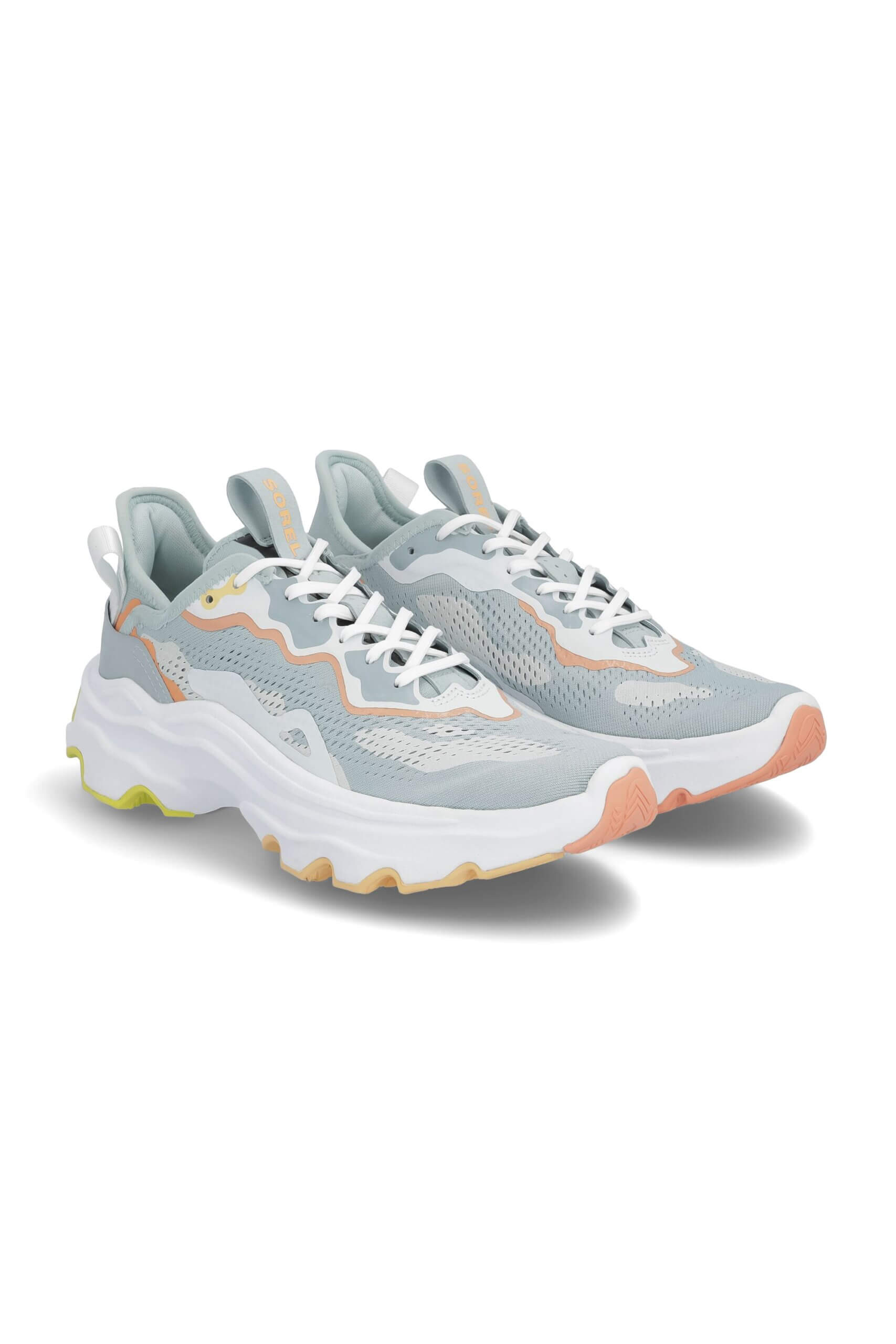 Stitch Fix women’s grey and orange sneakers.