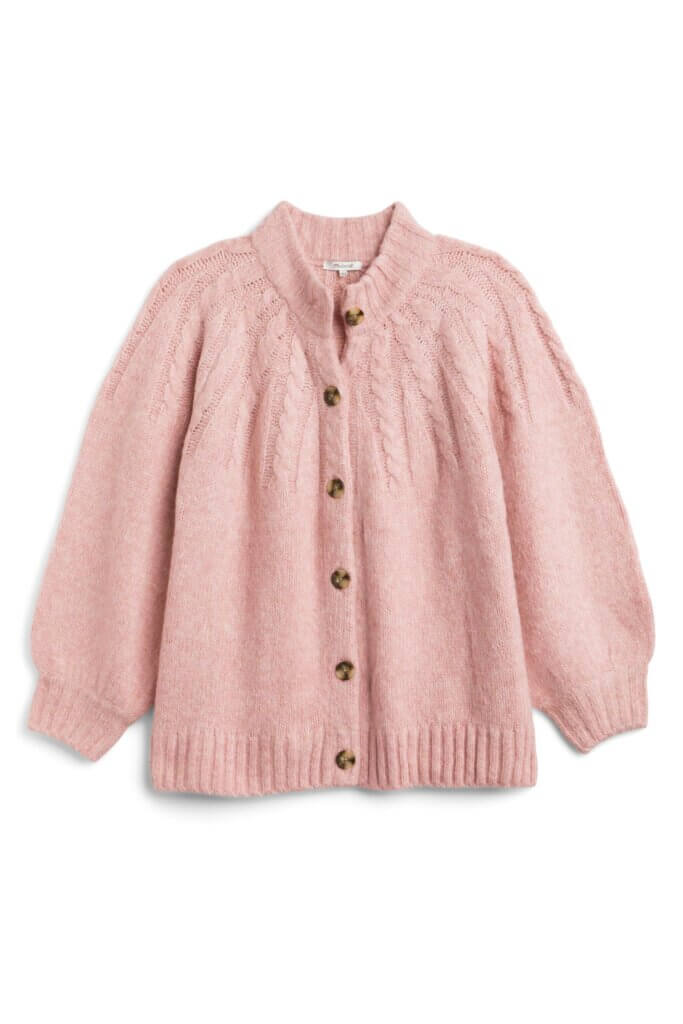 Stitch Fix women’s cottagecore aesthetic lumpy sweater in pink.