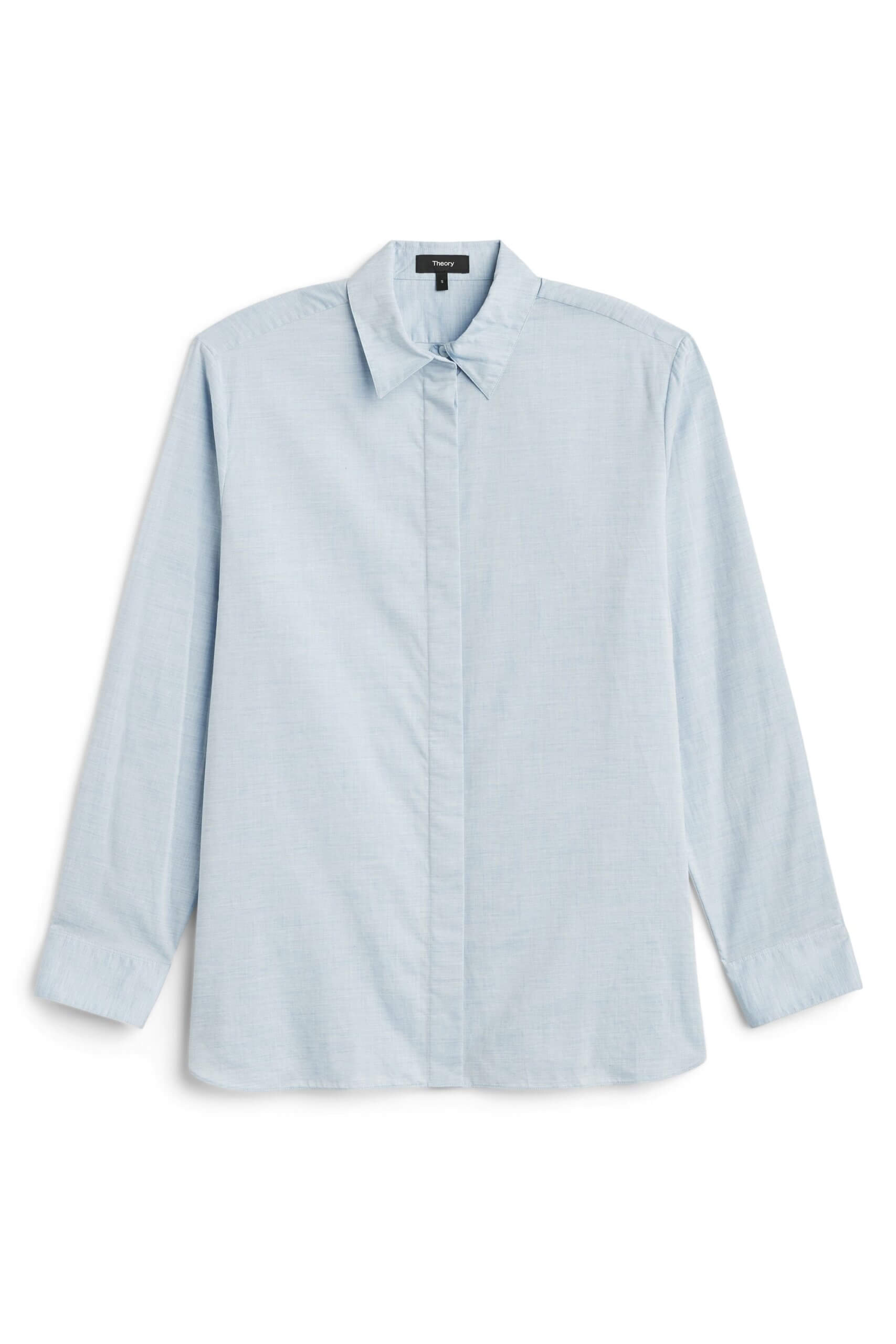 Stitch Fix women’s business formal powder blue long-sleeved button-down shirt.