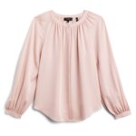 Stitch Fix women’s long-sleeved blush silk blouse.