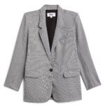 Stitch Fix women’s black and white plaid blazer.