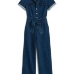 Stitch Fix women's blue denim short-sleeve jumpsuit.