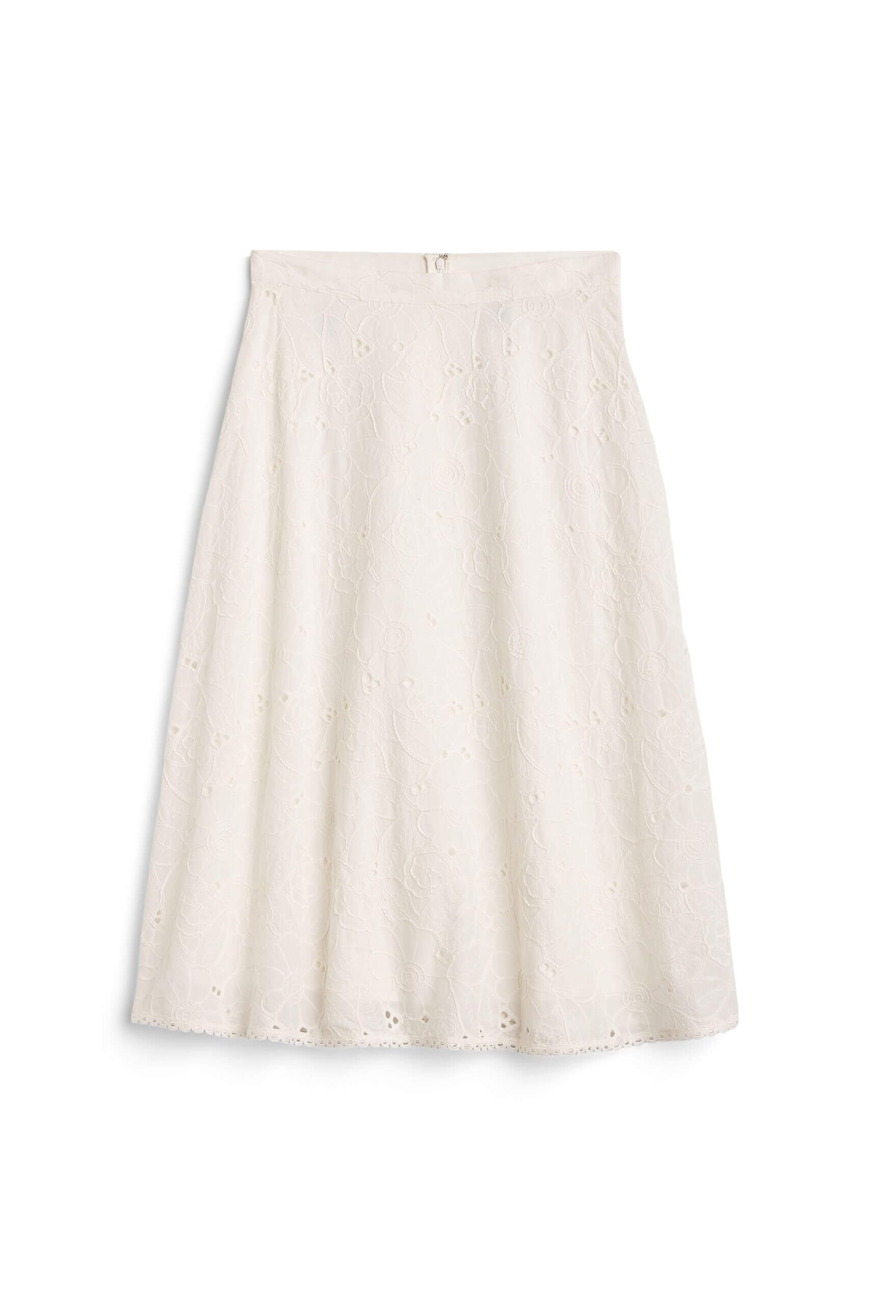 Stitch Fix Women's white midi a-line romantic style skirt.
