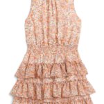 Stitch Fix women’s ruffle tiered mini dress with mock neck.