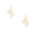 Stitch Fix women’s gold feather statement earrings.