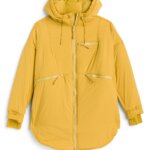 Stitch Fix women’s yellow zip-up parka with hood.