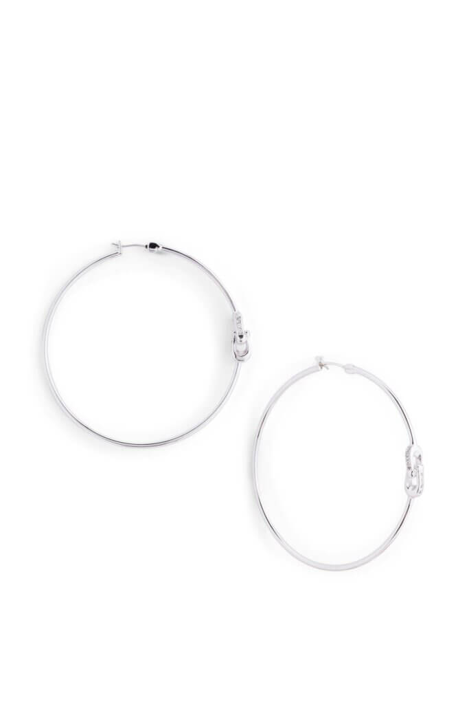 Stitch Fix women's large silver hoop earrings.